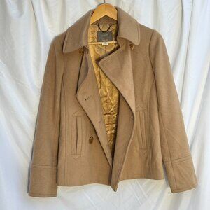 J.Crew Camel Wool Peacoat | Italian Nello Gori Fabric | Size 8